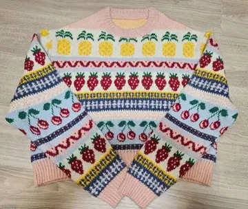 ZARA 후르츠 패턴 긴팔 니트 스웨터