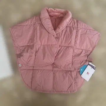 플리스 카라 부착 퀼팅 판초 M-L