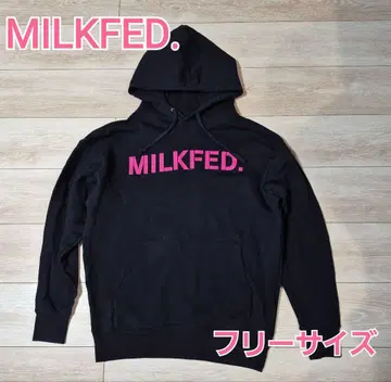새상품급 밀크페드 MILKFED. 후드티 프리 사이즈 블랙 블랙