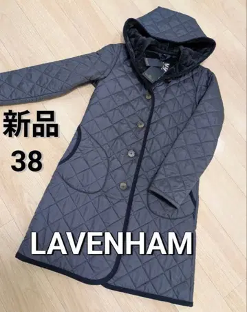 [ 새상품 택 포함 ] 라벤햄 브란트 보아 안감 후드 롱 코트 네이비