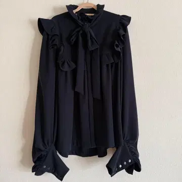 muguet 블라우스 네이비 리본