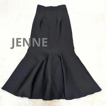JENNE 리치 머메이드 니트 스커트 블랙 머메이드 스커트