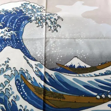 일본 제품 면 100% 가쓰시카 호쿠사이 대형 보자기 106cm