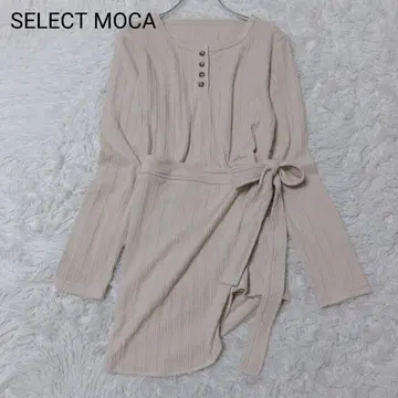 셀렉모카 상의 M 사이즈 베이지 니트 스웨터 캐주얼 긴팔