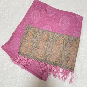 새상품급 파슈미나 pashmina 스톨 페이즐리 핑크 캐시미어