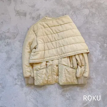 ROKU 퀼팅 숄 블루종 자켓 36