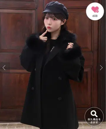 NICECLAUP 3WAY 카라소매 퍼 미들 코트 블랙