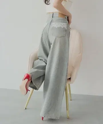 chico 포켓 레이스 데님 라이트 블루