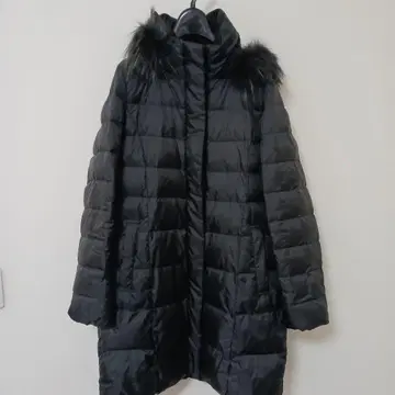 23구 워셔블 실레 타프타 퍼 다운 코트 블랙