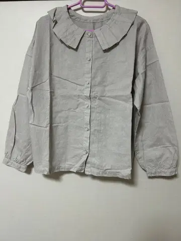 TSUHARU 린넨면 플리츠 칼라 전후 2WAY 블라우스