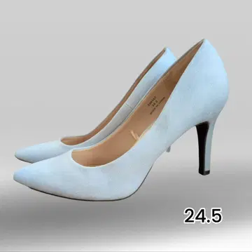 스카이블루 스웨이드 하이힐 24.5cm