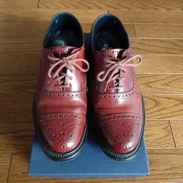 EVISUYAMANE 브라운 가죽 윙팁 드레스 슈즈 24.5cm