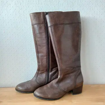 방수 롱 부츠 브라운 가죽 23.0cm