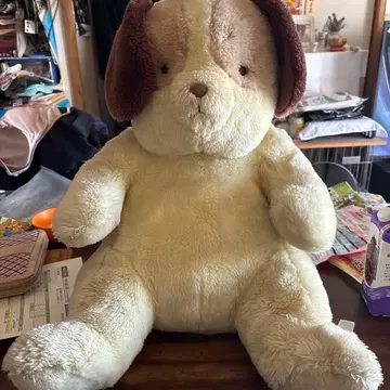 강아지 봉제 인형 크림색