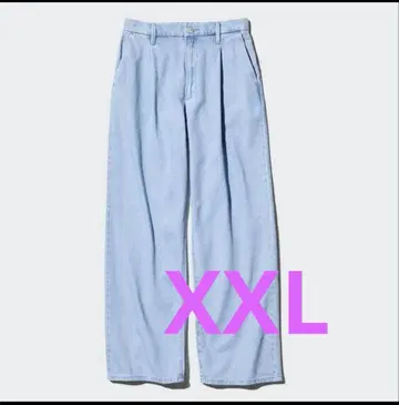 유니클로 드레이프 데님 턱 팬츠 XXL