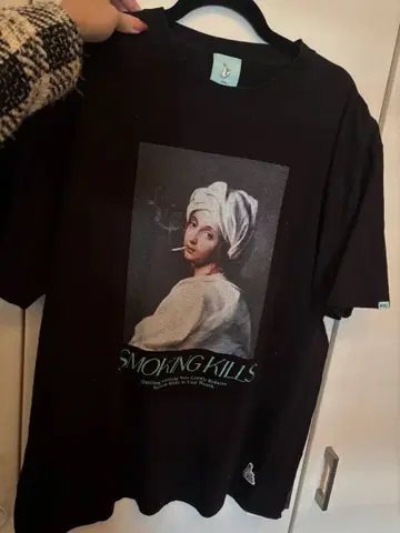 레어 FR2 반팔 티셔츠 블랙 회화 스모킹 킬즈 오키나와 한정판