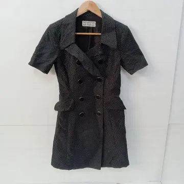 11.14 S295P 빈티지 트렌치코트풍 도트 블랙