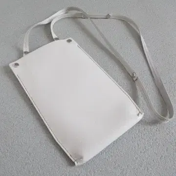 소가죽 3way 스마트폰 숄더 파우치 플랫 타입 화이트