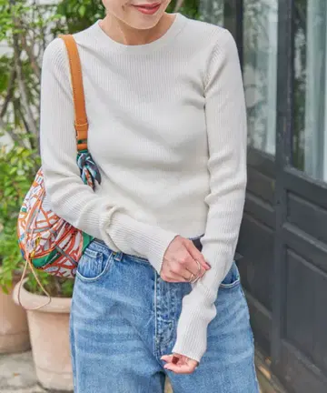 [ 새상품급 ] Spick&Span 워셔블 크루넥 리브 니트