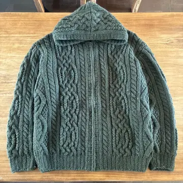 McGREGOR 케이블 짜임 니트 가디건 후드티