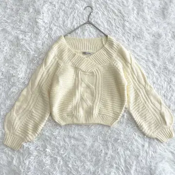 Pumpkin 니트 V넥 M 케이블 짜임 풀오버 두꺼운 원단 복슬복슬