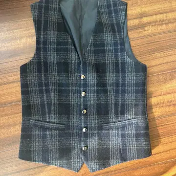 BG 체크 무늬 베스트 L 사이즈