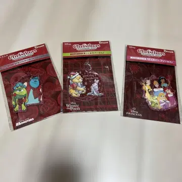 디즈니 오너먼트 2025 크리스마스 키링 3개 세트