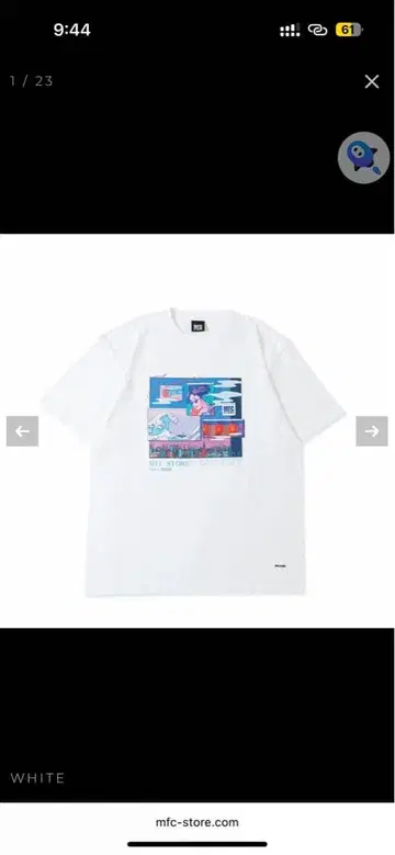 화이트 그래픽 프린트 T셔츠