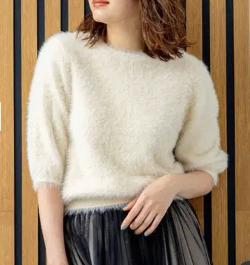 새상품급 쿠미쿄쿠 나일론 퍼 육부 소매 풀오버