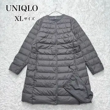 새상품급 유니클로 울트라 라이트 다운 롱 다운 경량 노카라 그레이