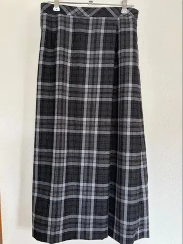 LAUTREAMONT 그레이 체크 롱 스커트 사이즈 38
