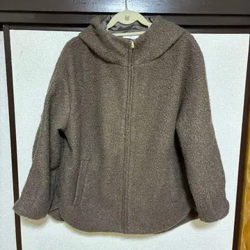 시마무라 tal. by yumi. 후드 부착 보아 자켓 L 모카 브라운