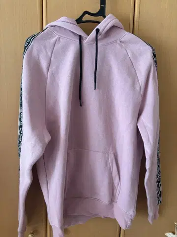 핑크 LOS ANGELES 프린트 후드 부착 후드티