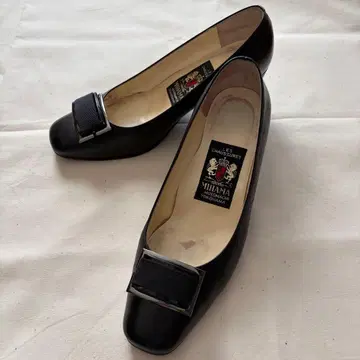 MIHAMA 블랙 펌프스 리본 버클 포함 22.5cm