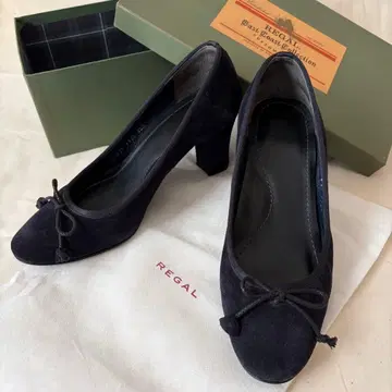 REGAL 네이비 스웨이드 펌프스 22.5cm