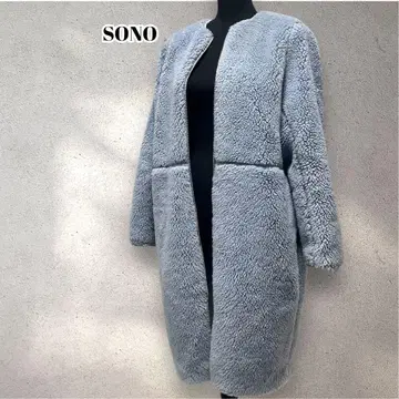 소노 SONO 노카라 보아 코트 풀 집업 M 사이즈 복슬복슬
