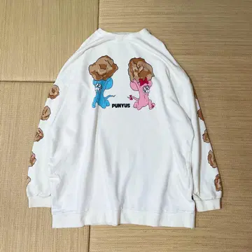 푸뉴즈 PUNYUS 맨투맨 치킨 소매 프린트 화이트 4