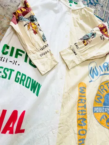 [ 새상품급 ] Emerald Motel 피드삭 패턴 긴팔 셔츠 원피스