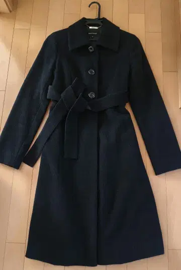 [컨디션 최상] QUEENS COURT 블랙 롱 코트 A라인 깔끔한