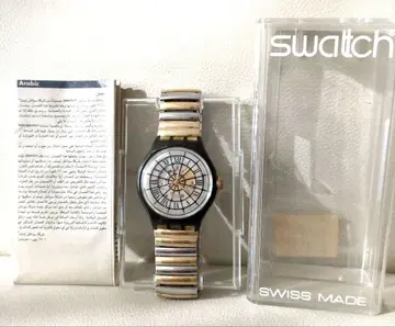 작동품 스와치 오토매틱 자동 와인딩 백 스켈레톤 손목시계