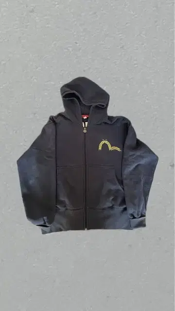 EVISU 일본 지도 그래픽 후드티 블랙