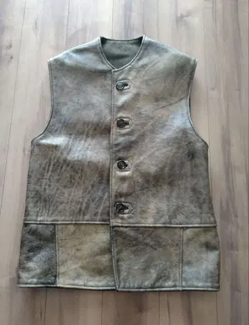 에어로 레더 클로징 저킨 베스트 가죽 베스트