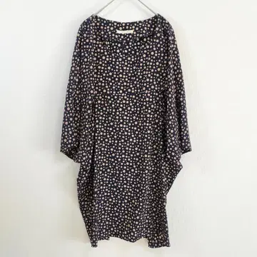 Spick and Span 도트 원피스 M 네이비 루즈핏