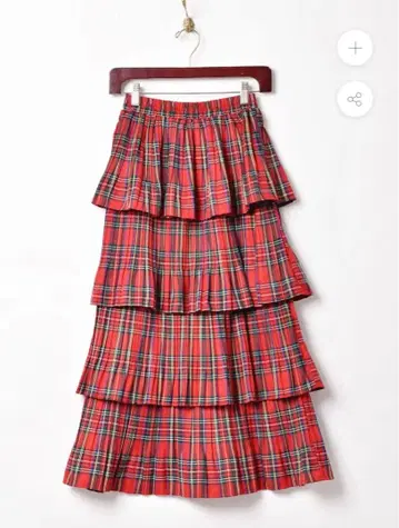 언덕 위 탑 오브 더 힐 빨간 체크 스커트