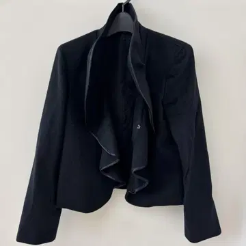 블랙 테일러드 자켓 오픈 프론트 캐시미어