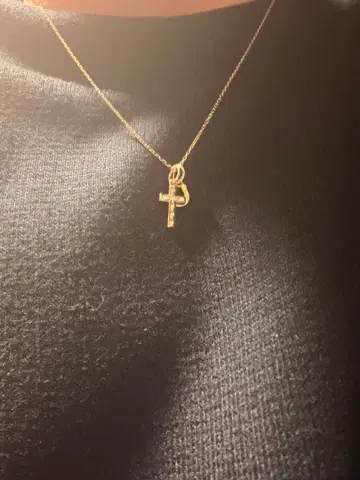 K10 목걸이 체인과 참 2개 세트 약 50cm 1다이아