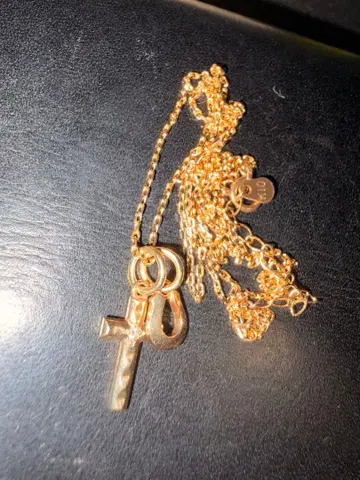 K10 목걸이 체인과 참 2개 세트 약 50cm 1다이아