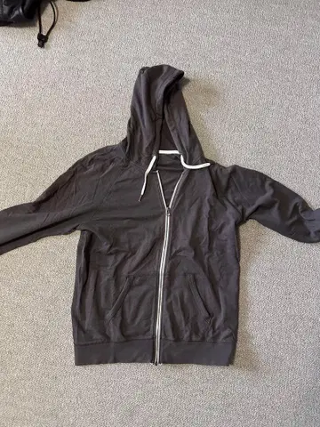 지퍼 후드티 브라운