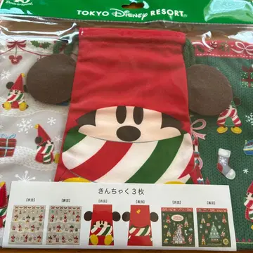 도쿄 디즈니 리조트 리루린린 미키 주머니 3장 세트