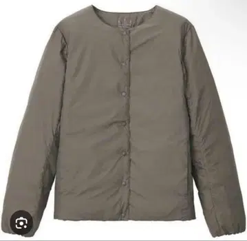 새상품급 무인양품 경량 포켓 다운 자켓 그레이쉬 브라운 S 사이즈